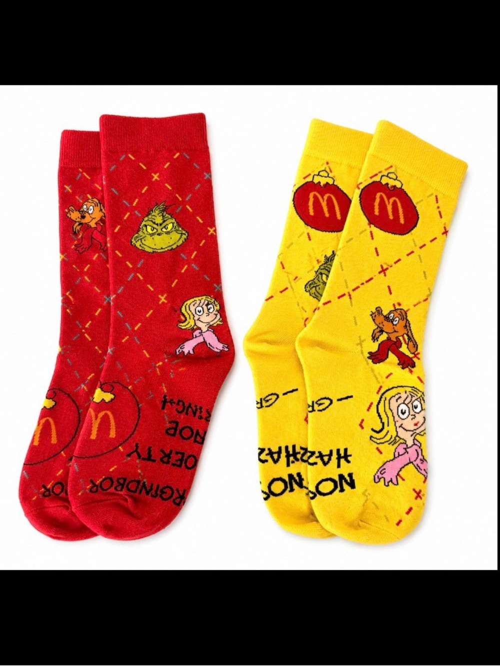 Grinch promotional socks McDonalds
2 Pairs of Socks for $16.00